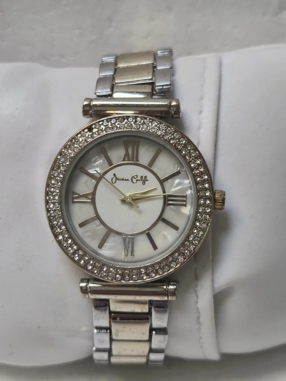 Jesica Carlyle Two-Tone Crystal Accent Ladies Watch - Silver/Gold